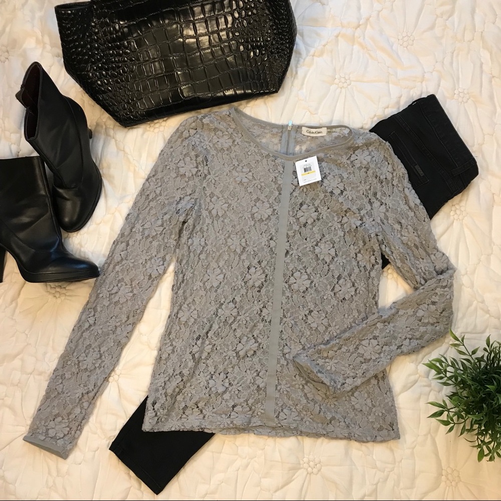 NWT Calvin Klein Lace Shirt